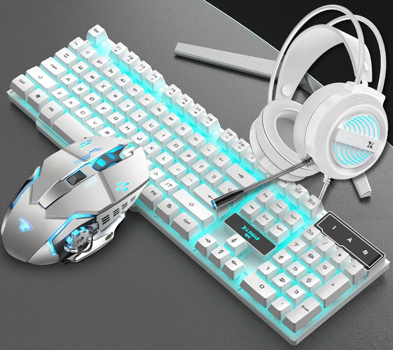 Keyboard Mouse Desktop Computer Manipulator Feel Wired Game Keyboard Set Office Set 4
