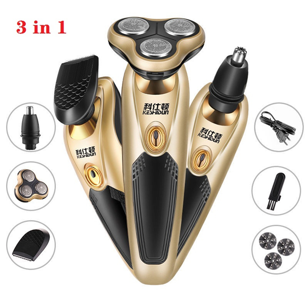 3 In 1 Electric Shaver Triple Blade Razor Men Clipper Rechargeable Shaving 4D Professional Beard Trimmer Razor Nose Trimmer