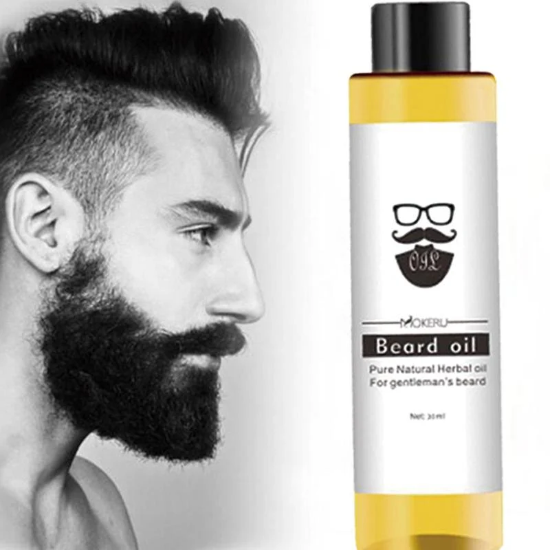 1pcs 30ml Beard Oil Mokeru 100% Organic Beard Oil Hair loss Products Spray Beard Growth Oil For Growth Men Beard Grow Pro..