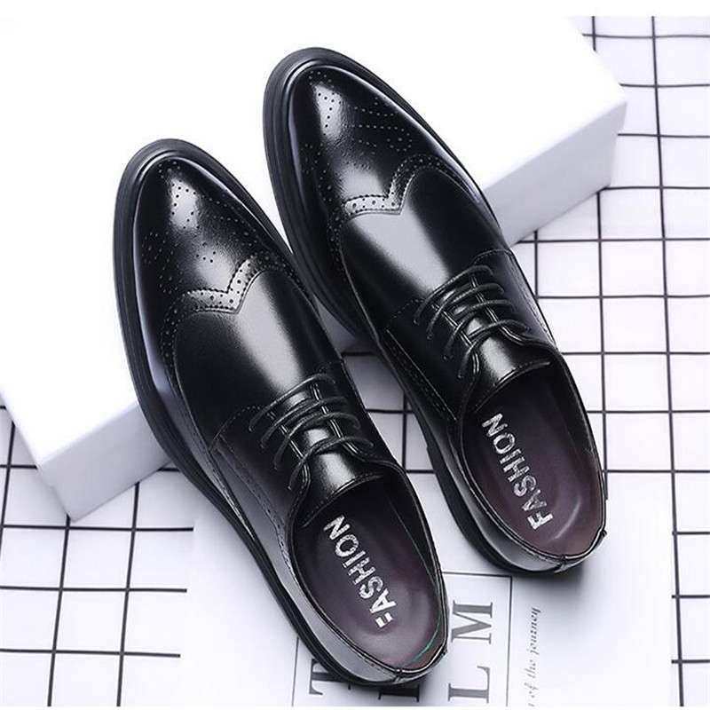 Genuine Leather Shoes Dress Shoes Classic Wedding Shoes Lace-up Leather Shoes