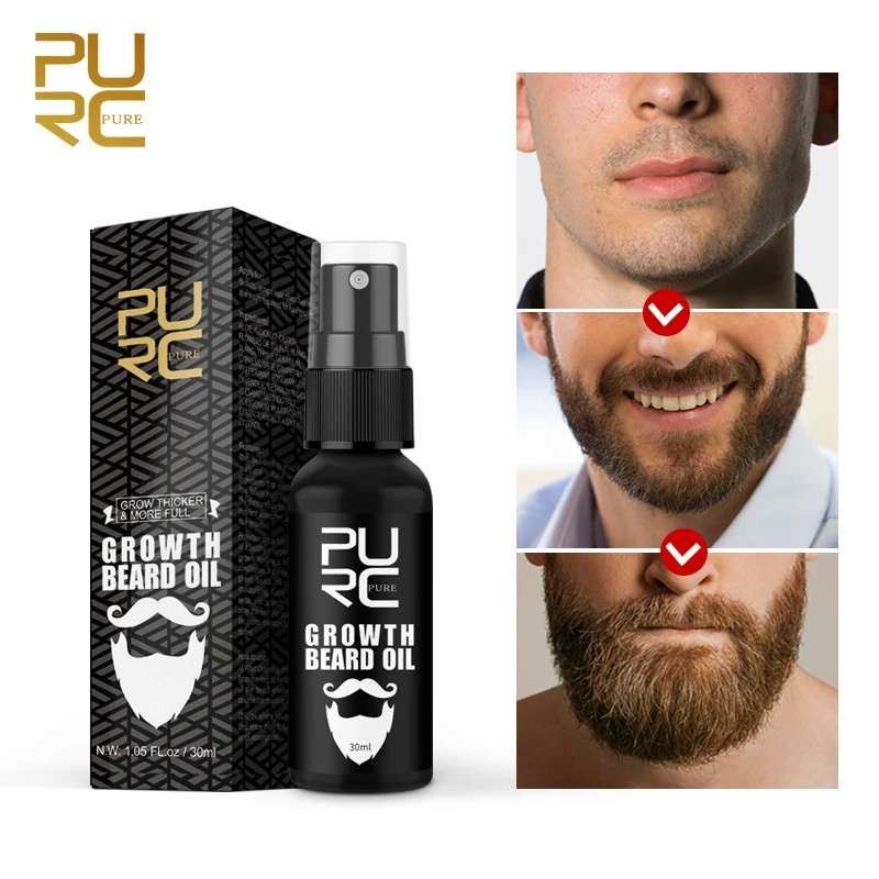 PURC Beard Growth Oil for Men Hair Growth Products Thickener Nourishing Beard Grooming Treatment Beard Care.
