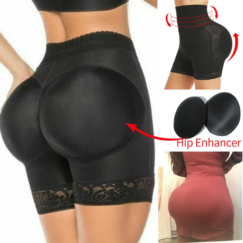 Womens Padded Shapewear Hip Enhancer Shorts High Waist Body Shaper Panty Padded Pad Butt Lifter Booty Waist Trainer Control