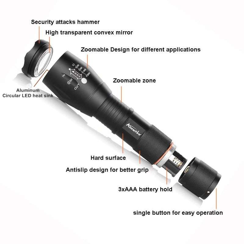 Portable Handy Powerful LED Flashlight Zoomable Torch Waterproof Outdoor Camping Powerful Led Flashlight - Image 4