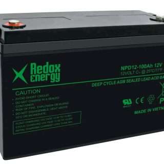 Redox Energy NPD12-100Ah 12V 100Ah 12VOLT Cio @ 25°C/77°F-100Ah  DEEP CYCLE AGM SEALED LEAD ACID BATTERY
