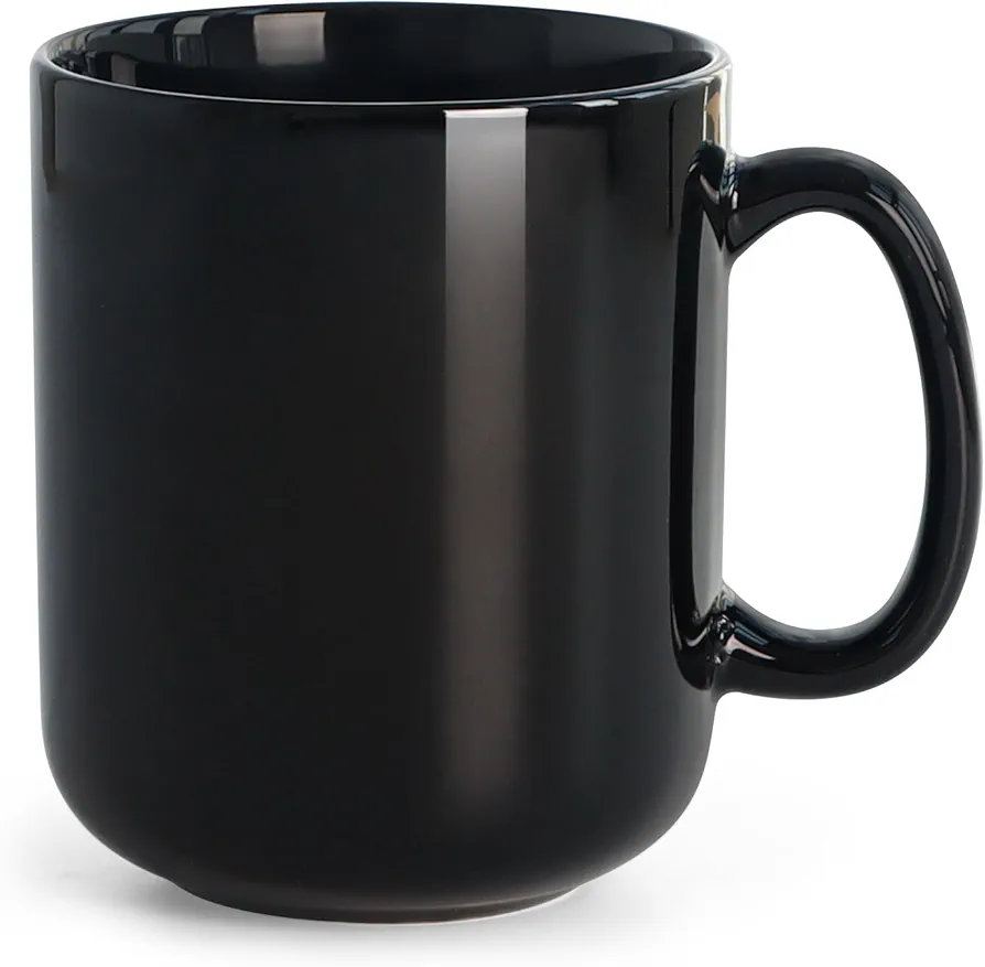 harebe 20 OZ Large Coffee Mug, Smooth Ceramic Tea Cup for Office and Home, Big Capacity with Handle (Black Color)