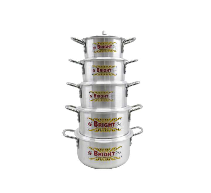 Bright Sky 10pc Aluminium Pot Set