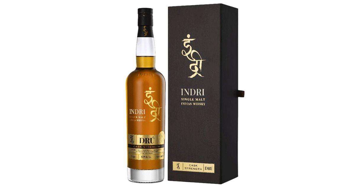 Indri Dru Cask Strength Single Malt Indian Whisky 57.2% ABV.